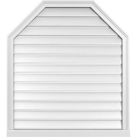 Ekena Millwork Octagonal Top Surface Mount PVC Gable Vent w/ 2"W x 2"P Brickmould Sill Frame, 36"W x 40"H GVPOT36X4003SF